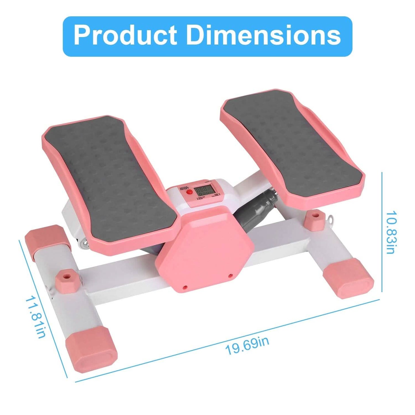 Mini Stepper Stair Stepper with Resistance Bands Quiet Workout with Digital Timer DailySale