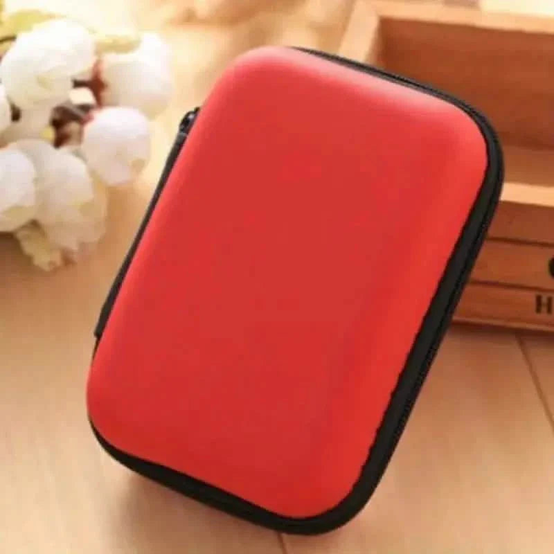 Mini Travel Portable Zippered Earphone, Coin, Jewelry, Accessory Box DailySale