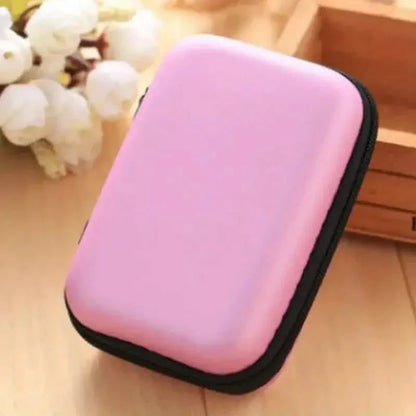 Mini Travel Portable Zippered Earphone, Coin, Jewelry, Accessory Box DailySale