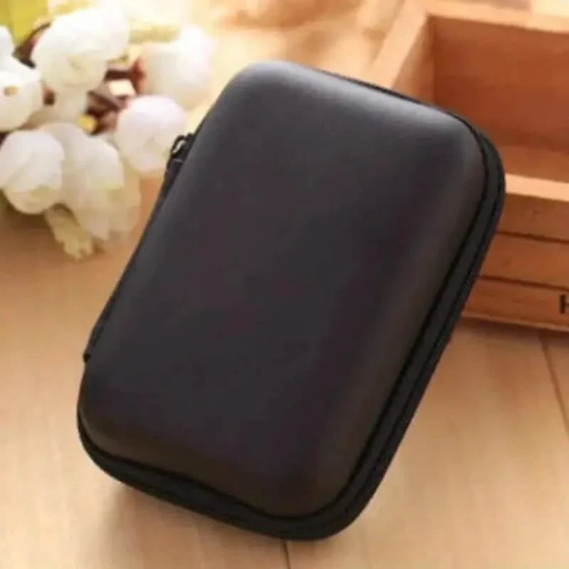 Mini Travel Portable Zippered Earphone, Coin, Jewelry, Accessory Box DailySale