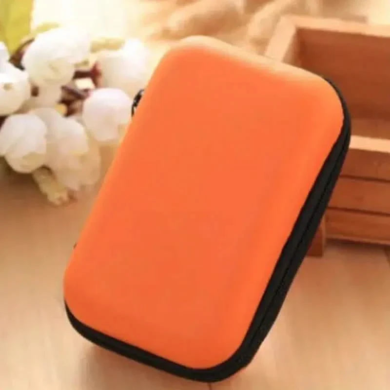 Mini Travel Portable Zippered Earphone, Coin, Jewelry, Accessory Box DailySale