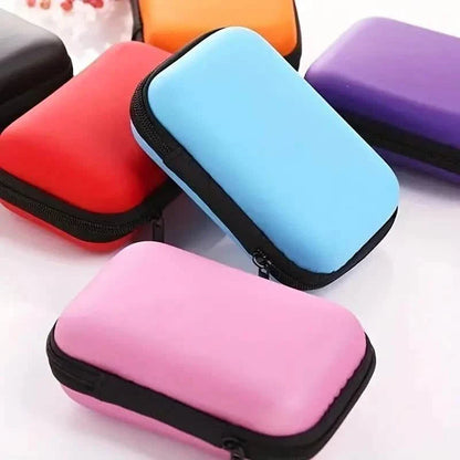 Mini Travel Portable Zippered Earphone, Coin, Jewelry, Accessory Box DailySale