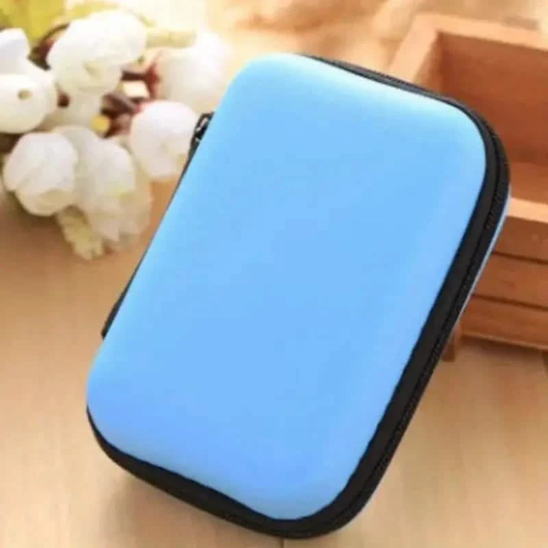 Mini Travel Portable Zippered Earphone, Coin, Jewelry, Accessory Box DailySale