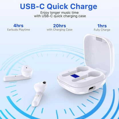 Miracase Wireless Earbuds Bluetooth 5.0 Headphones with USB-C Charging Case DailySale