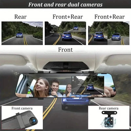 Mirror Dash Cam 4.5 Inch Rear View Mirror 1080P Front and Rear View Dual Cameras DailySale
