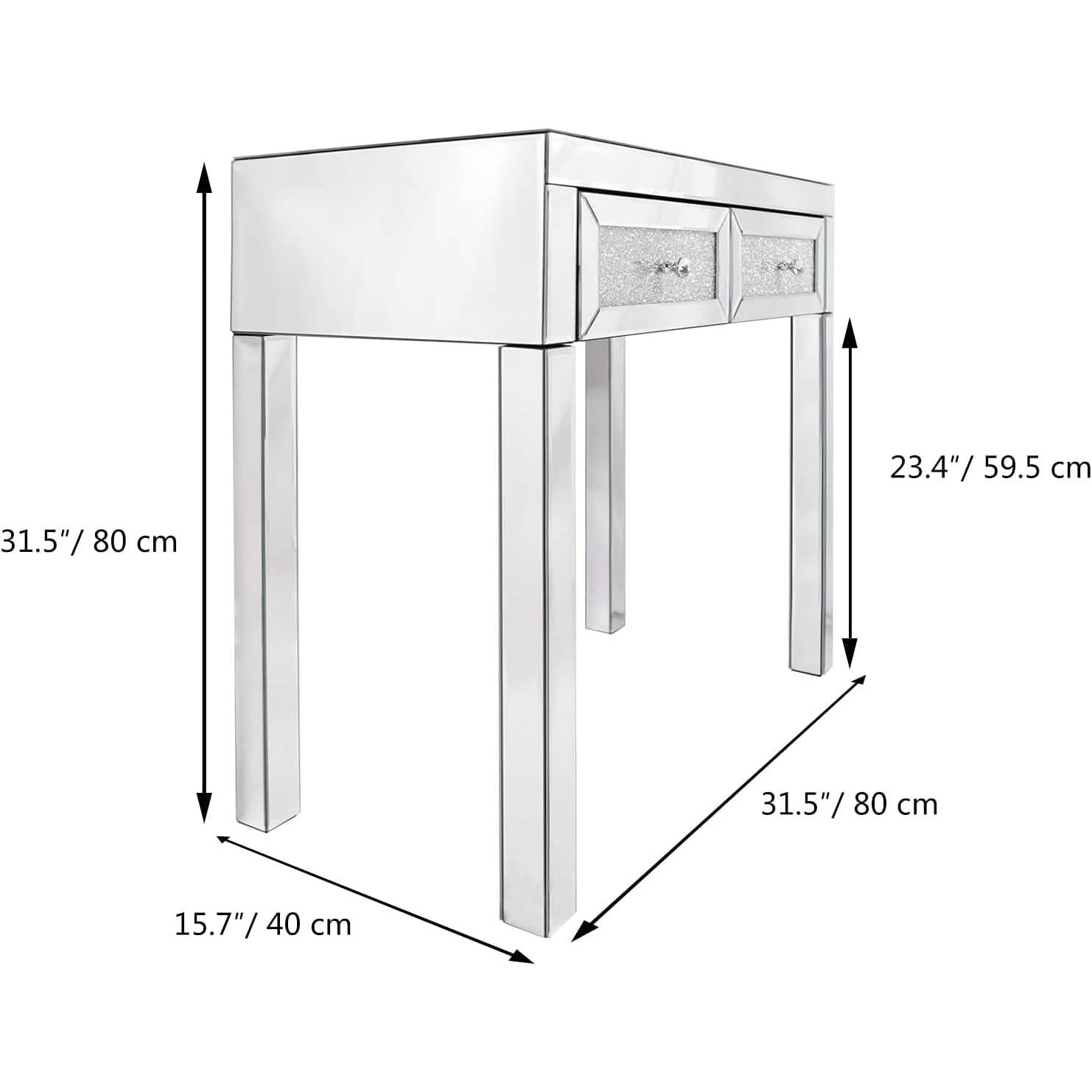 Mirror Desk Dresser with 2 Drawers DailySale