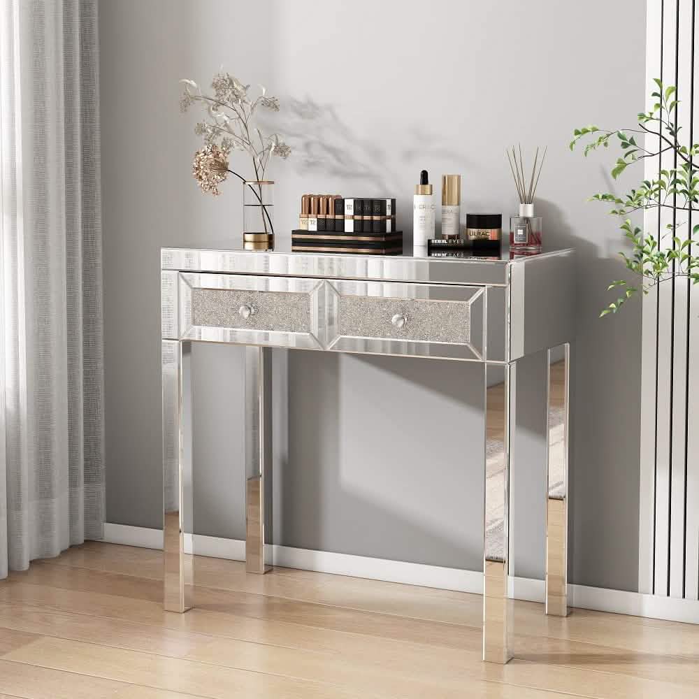 Mirror Desk Dresser with 2 Drawers DailySale