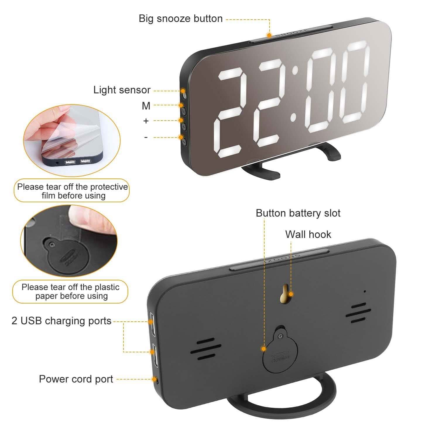 Mirror LED Electronic Alarm Clock DailySale