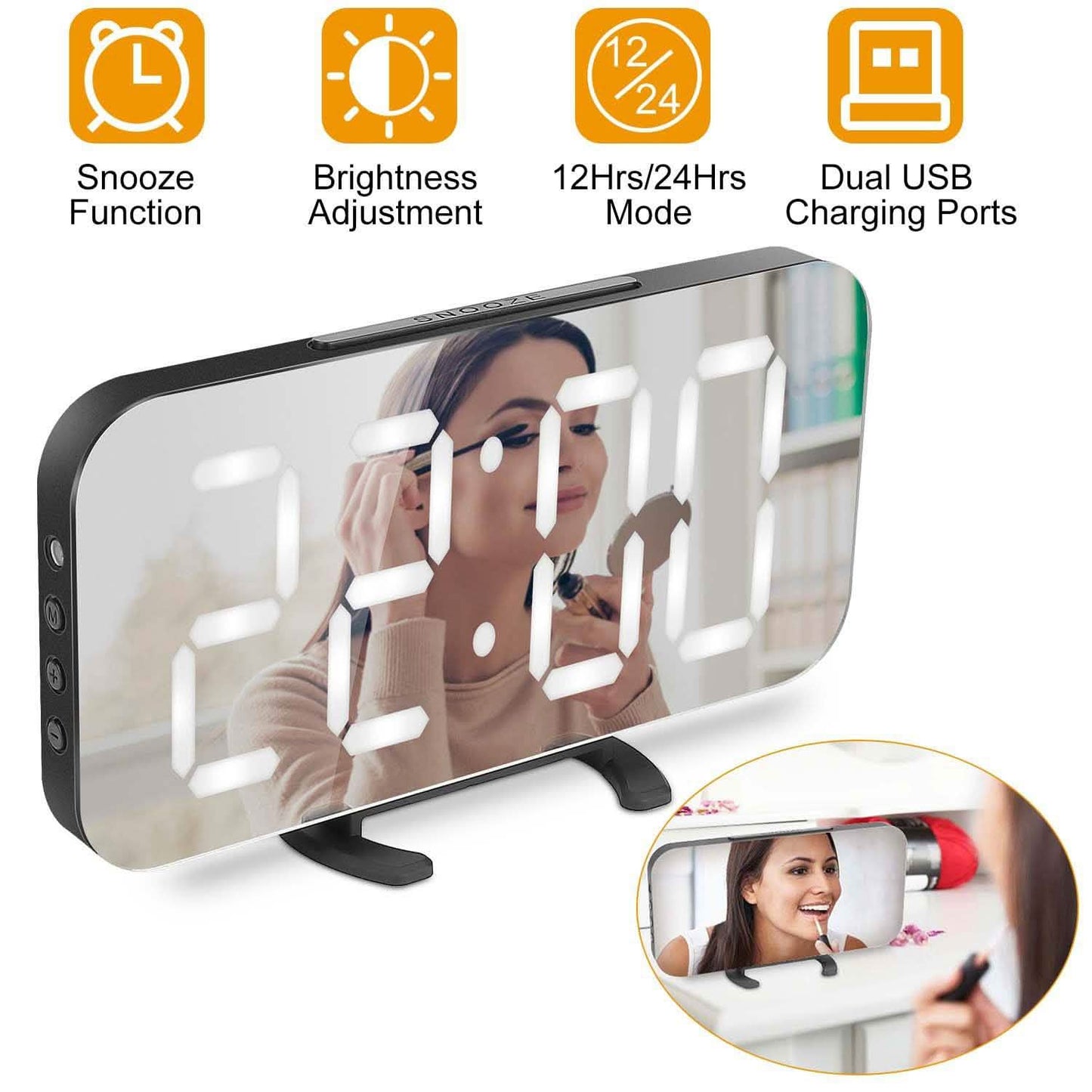Mirror LED Electronic Alarm Clock DailySale