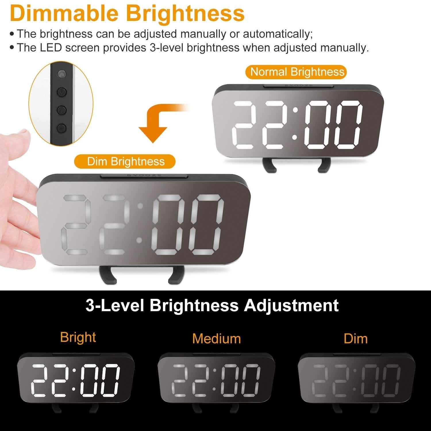 Mirror LED Electronic Alarm Clock DailySale