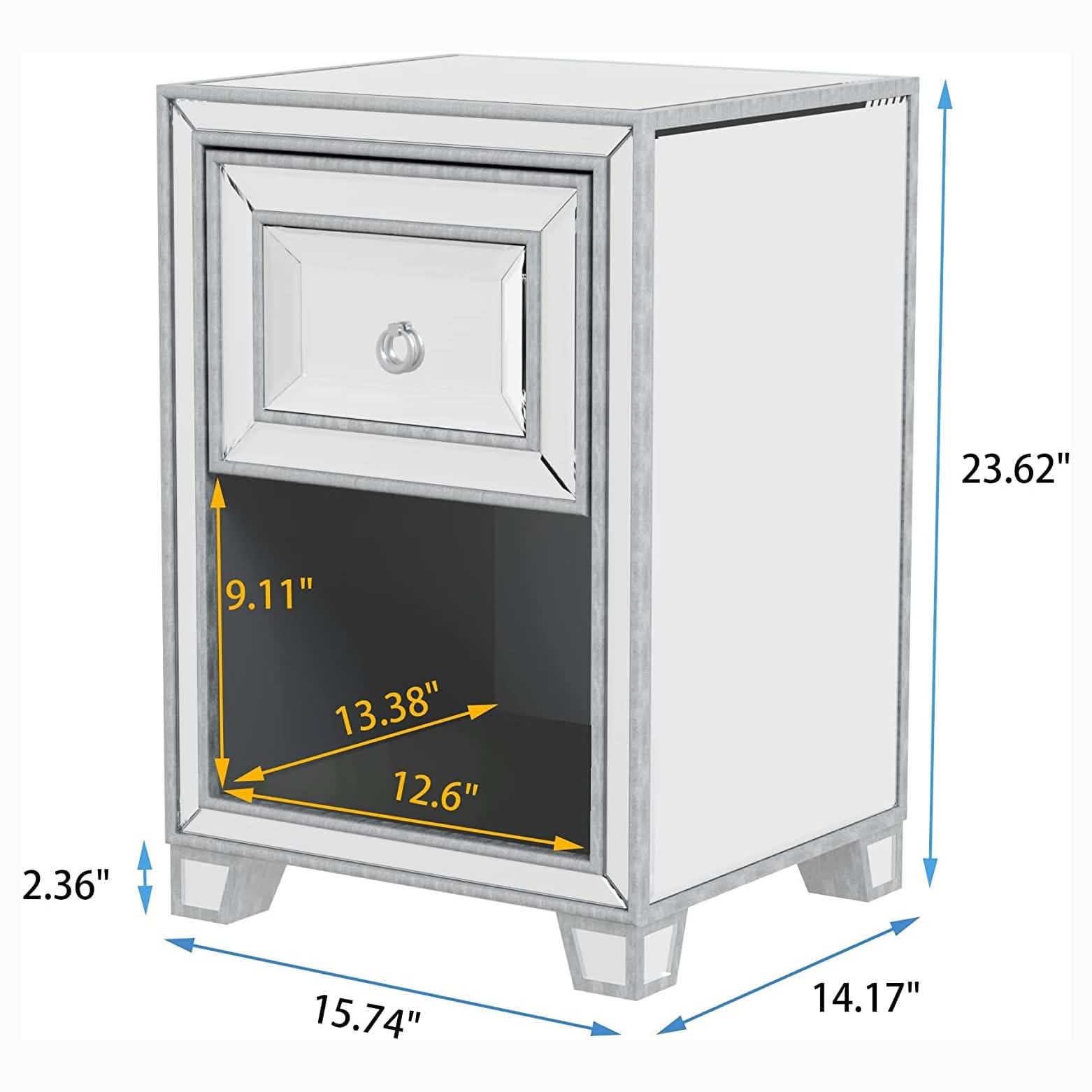 Mirrored Accent Bedside Coffee Table DailySale