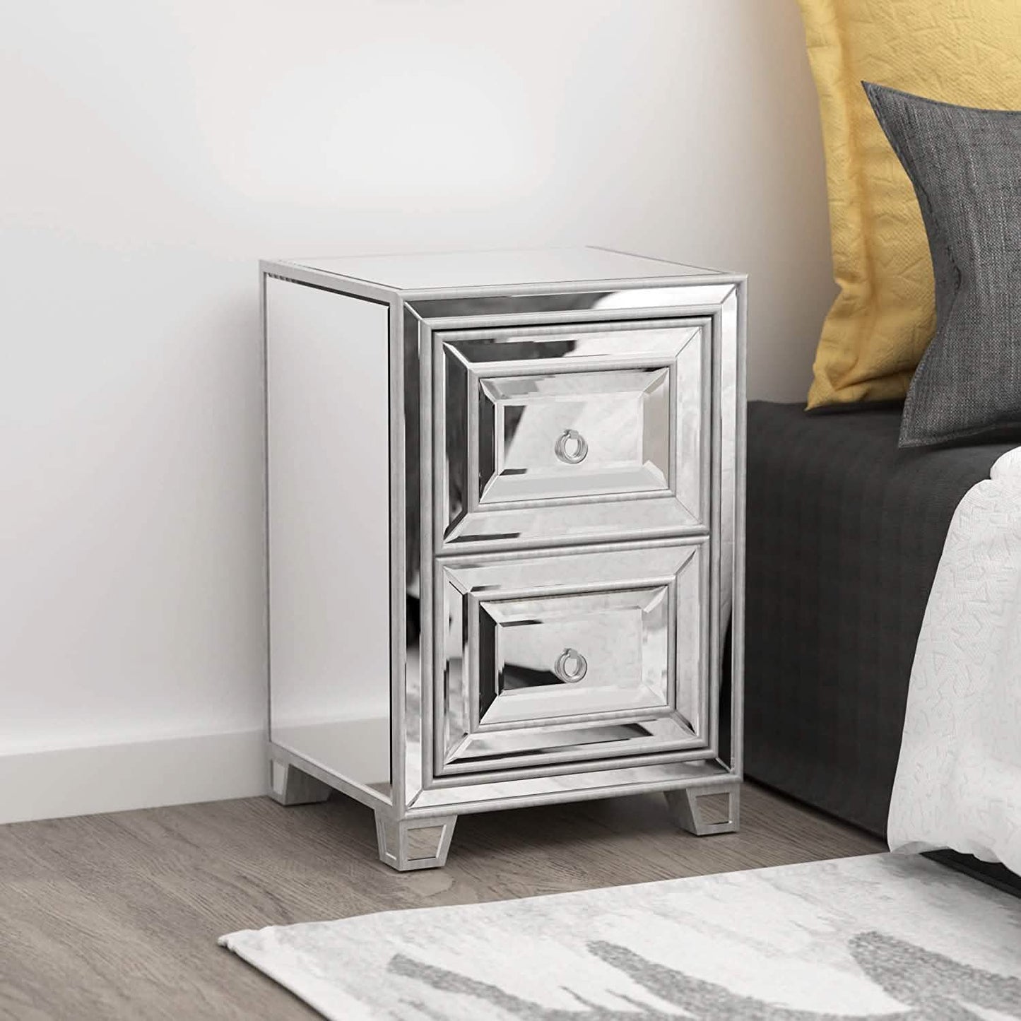 Mirrored Accent Bedside Coffee Table DailySale