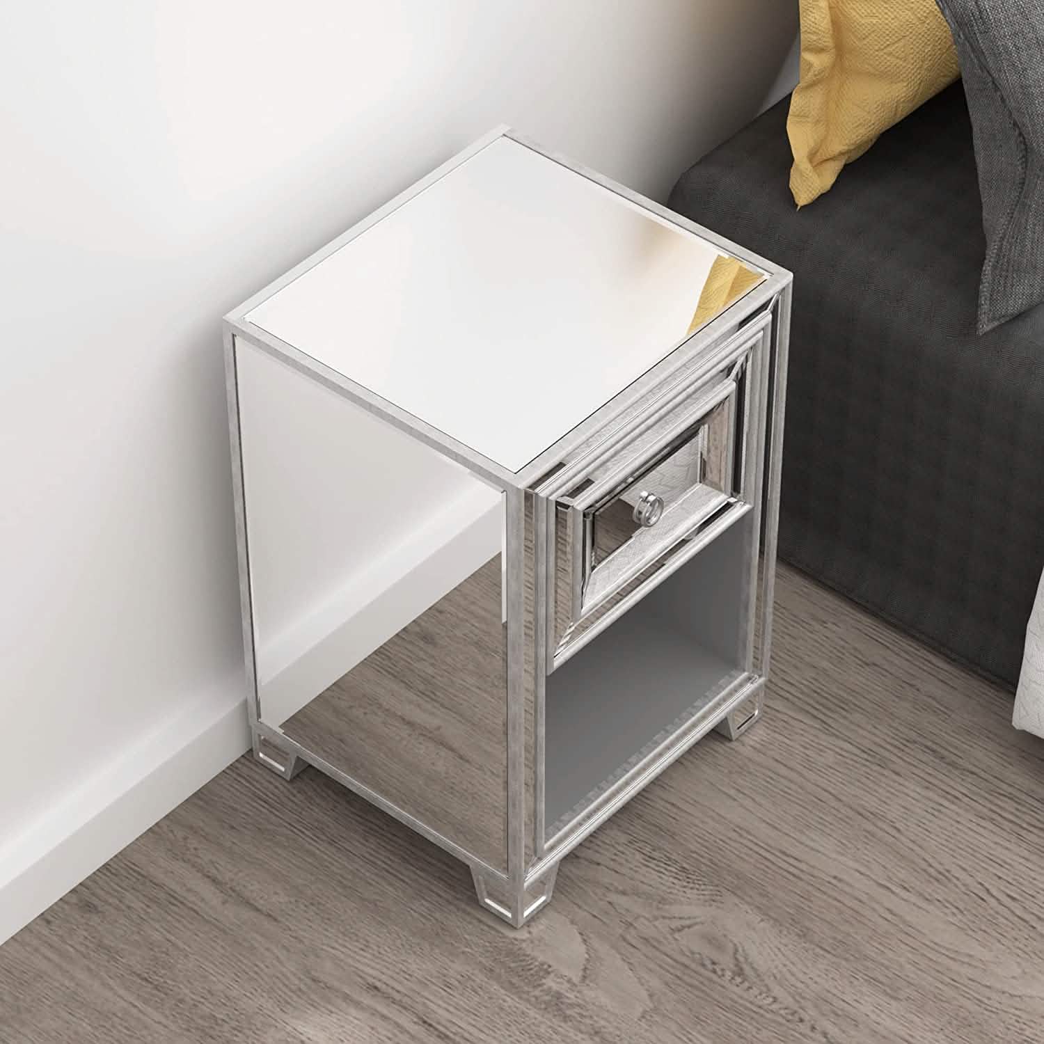 Mirrored Accent Bedside Coffee Table DailySale