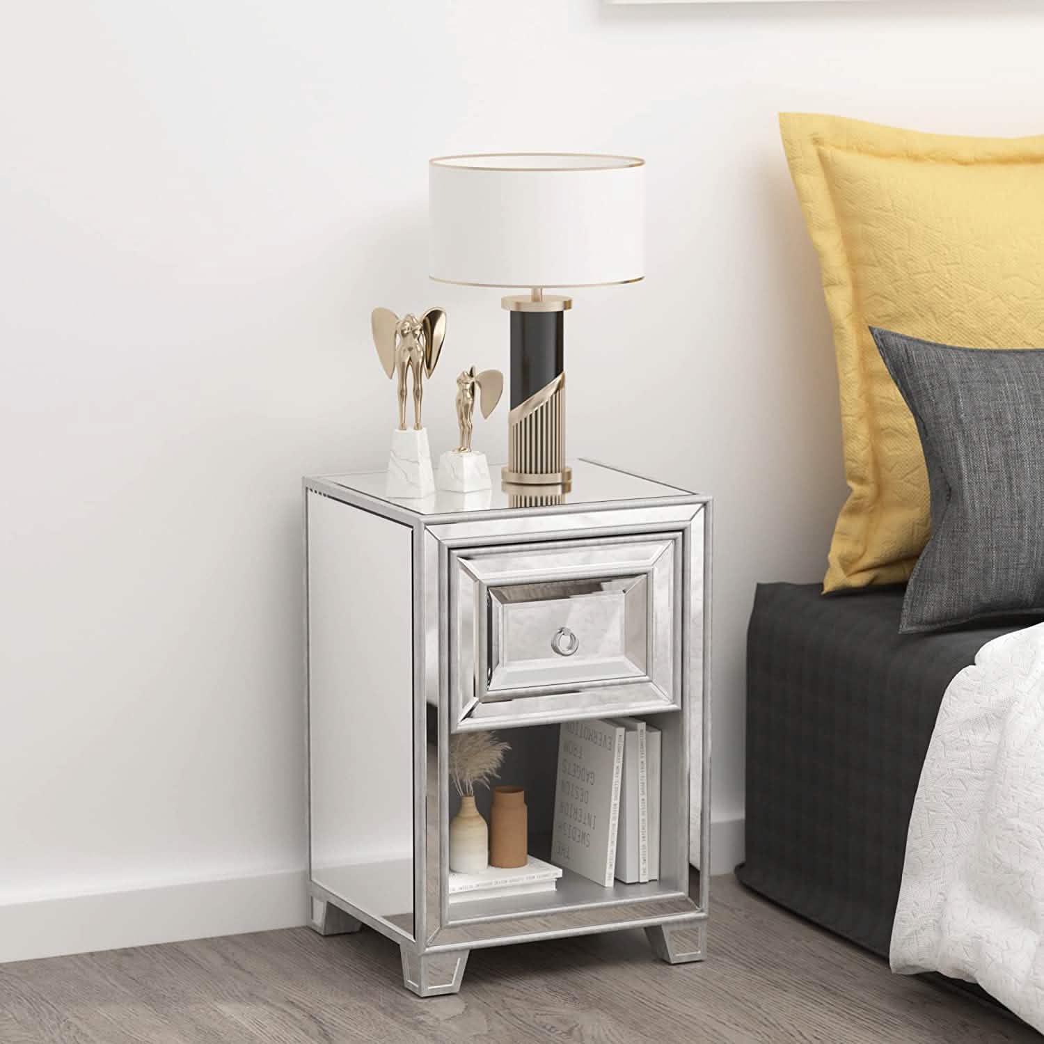 Mirrored Accent Bedside Coffee Table DailySale