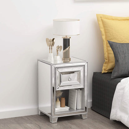 Mirrored Accent Bedside Coffee Table DailySale