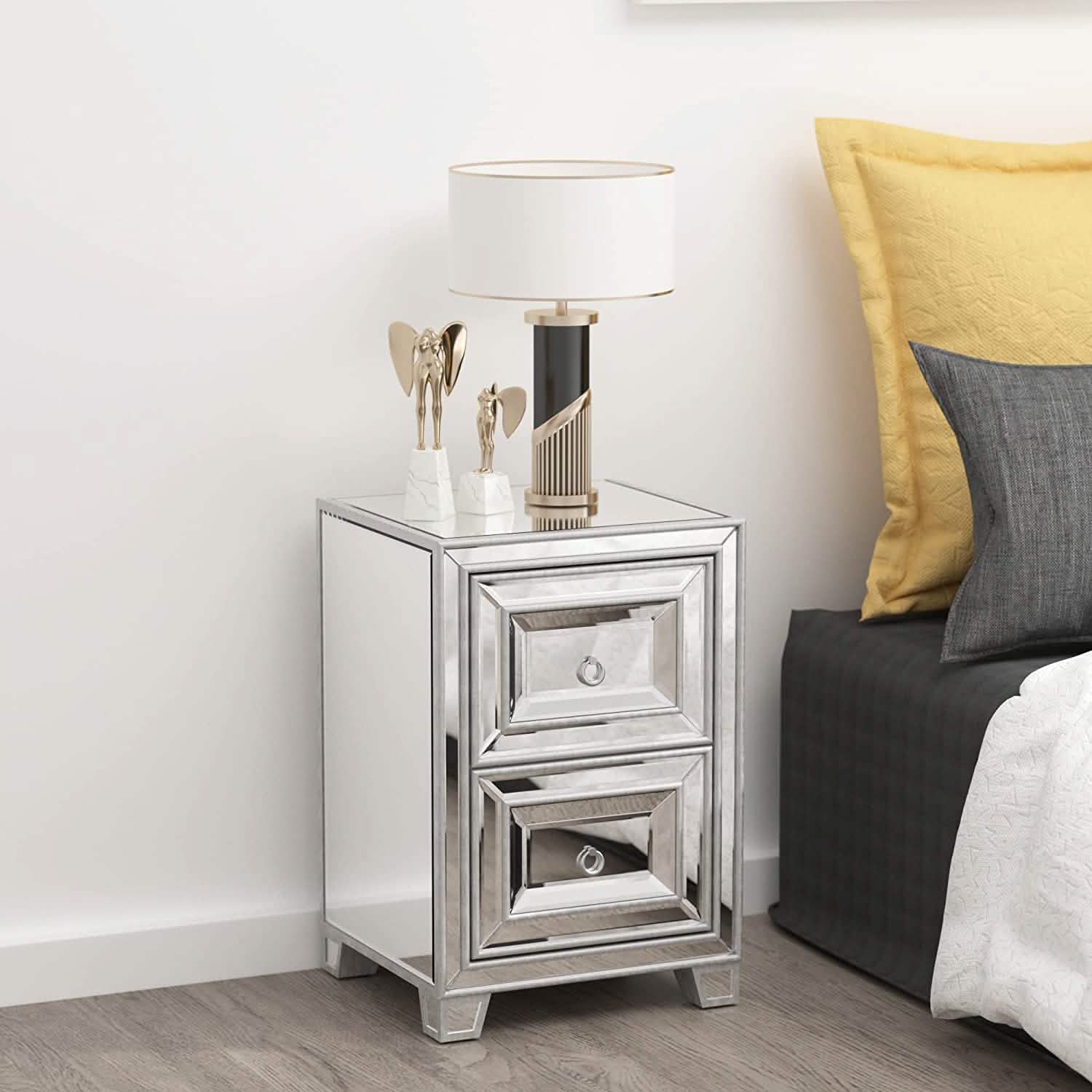 Mirrored Accent Bedside Coffee Table DailySale