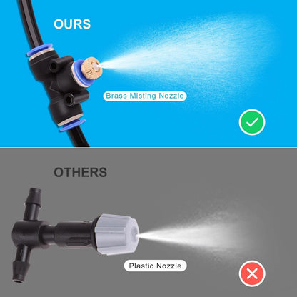 Misting Cooling System 65.6Ft Hose Line + 23 T-Joint Nozzles Water Sprayer DailySale