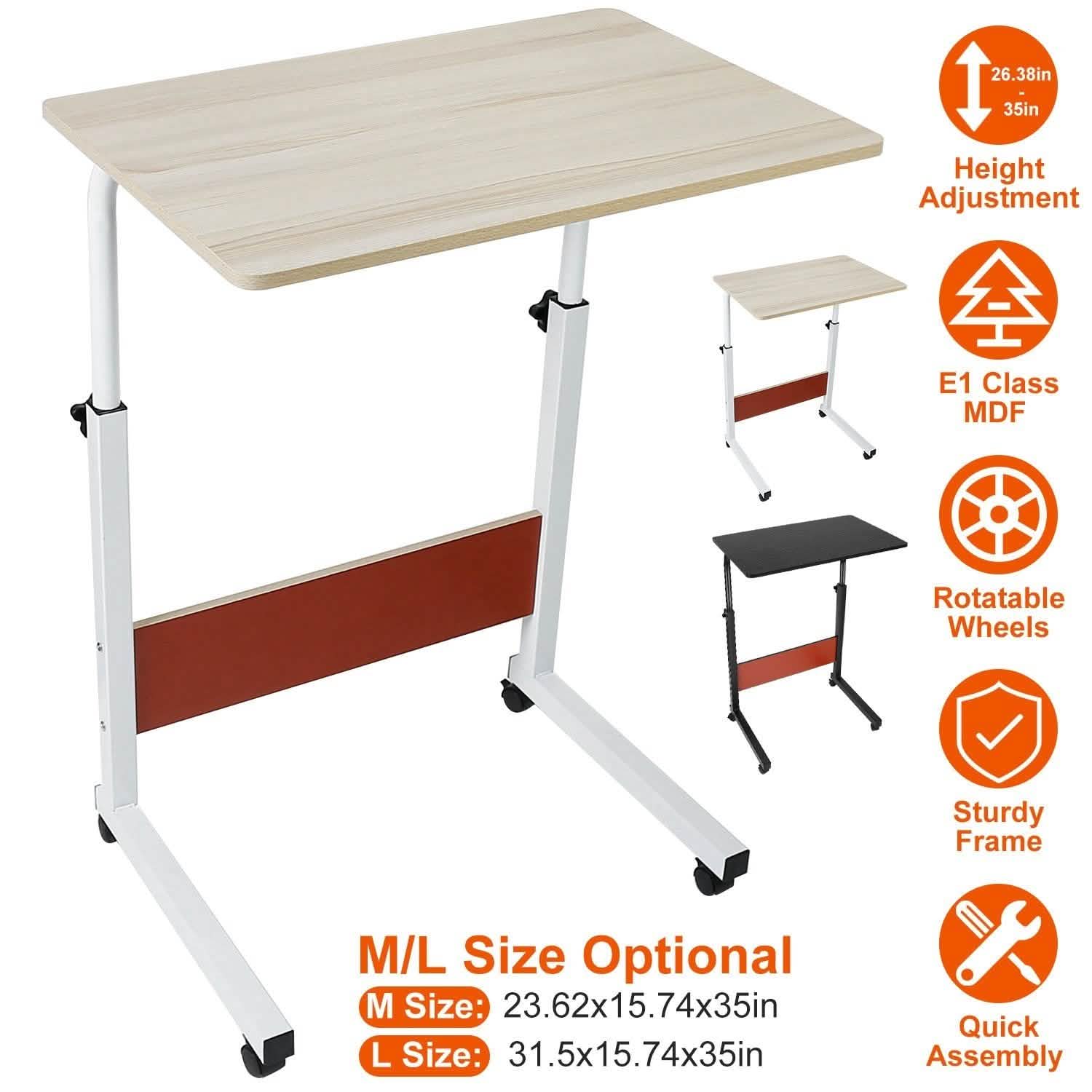 Mobile Laptop Desk Height Adjustable Rolling Wheels DailySale