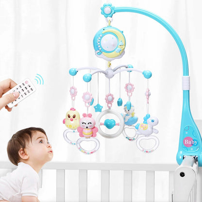 Mobile Star Projection Nursery Light Baby Rattle Toy with Music Box Remote Control DailySale