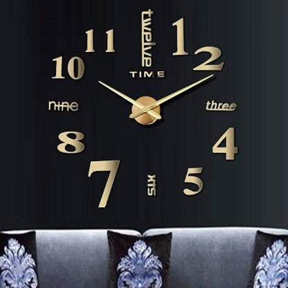 Modern Acrylic Wall Clock Digital Brushed Steel DailySale