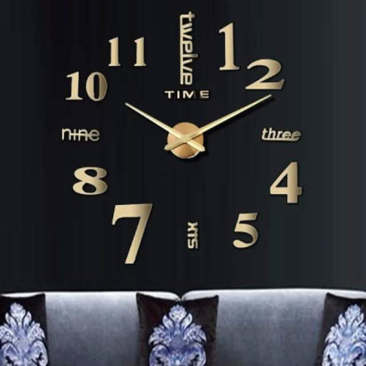 Modern Acrylic Wall Clock Digital Brushed Steel DailySale