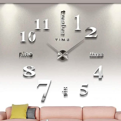 Modern Acrylic Wall Clock Digital Brushed Steel DailySale