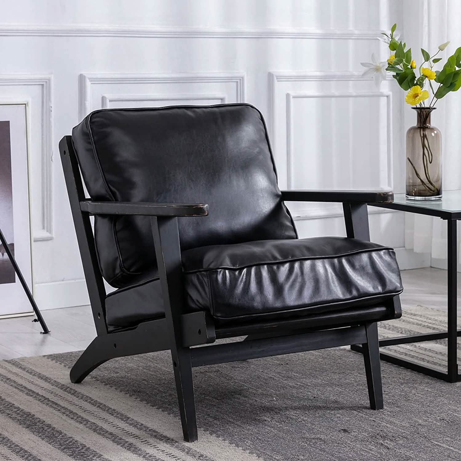 Modern Faux Leather Accent Chair DailySale