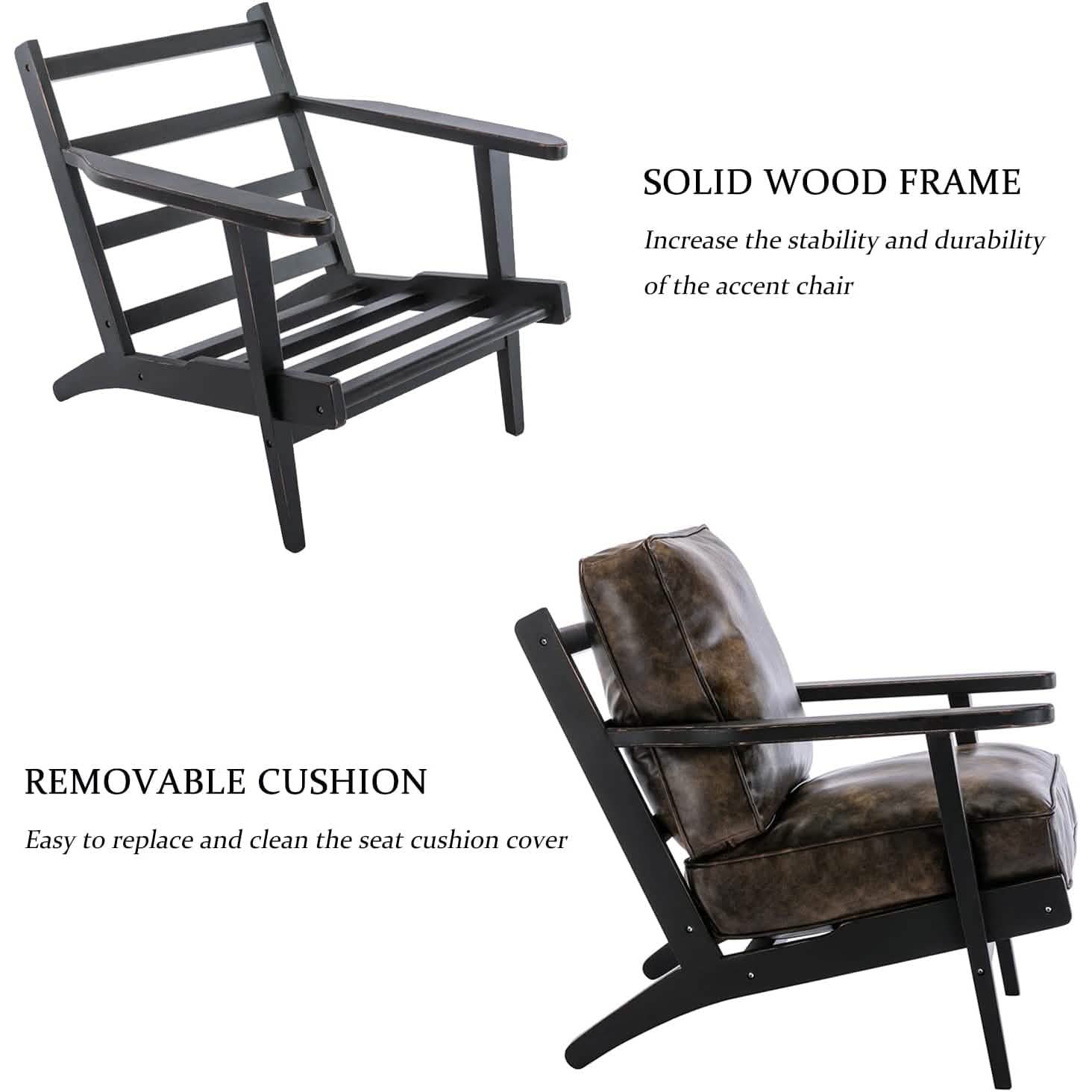 Modern Faux Leather Accent Chair DailySale