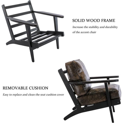 Modern Faux Leather Accent Chair DailySale