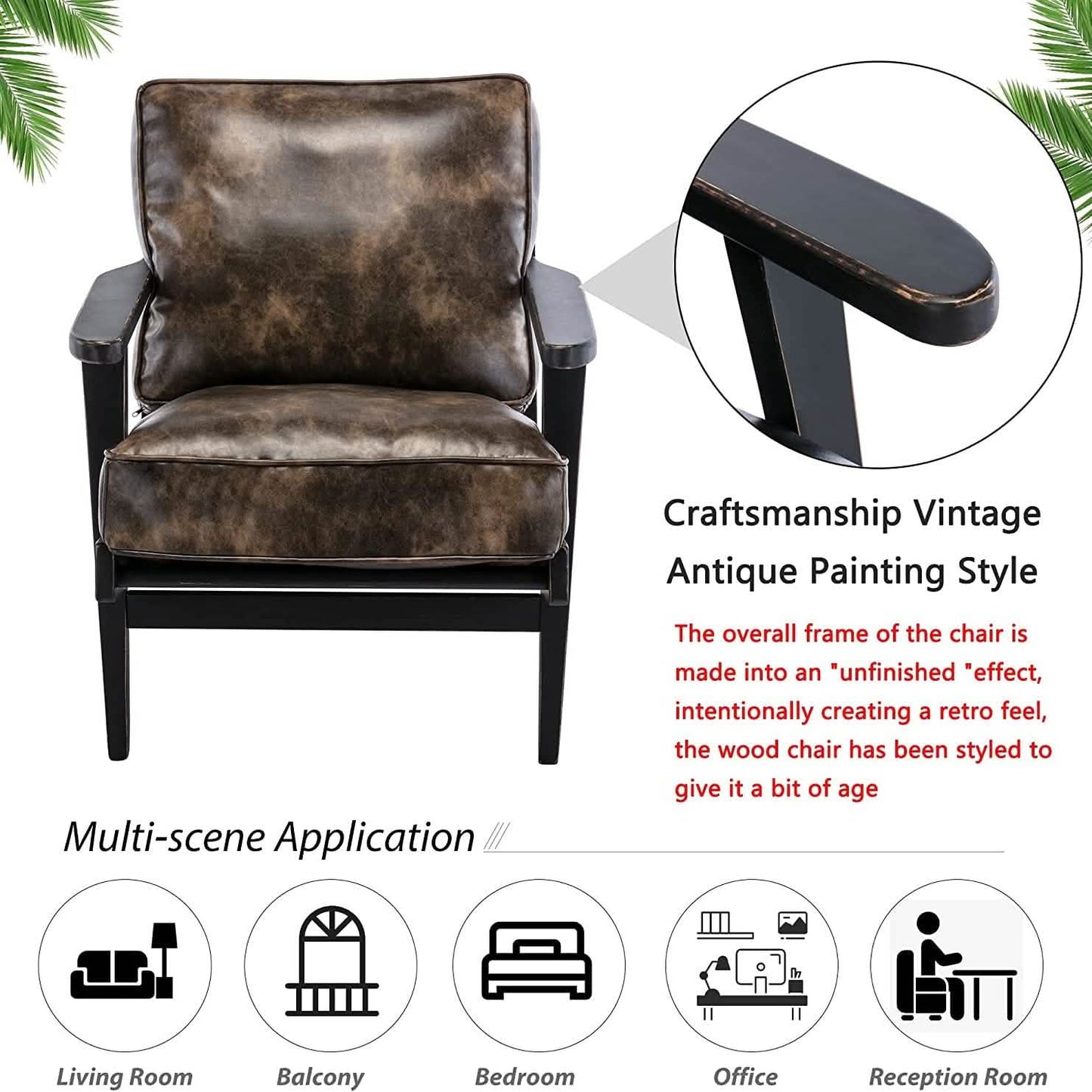 Modern Faux Leather Accent Chair DailySale