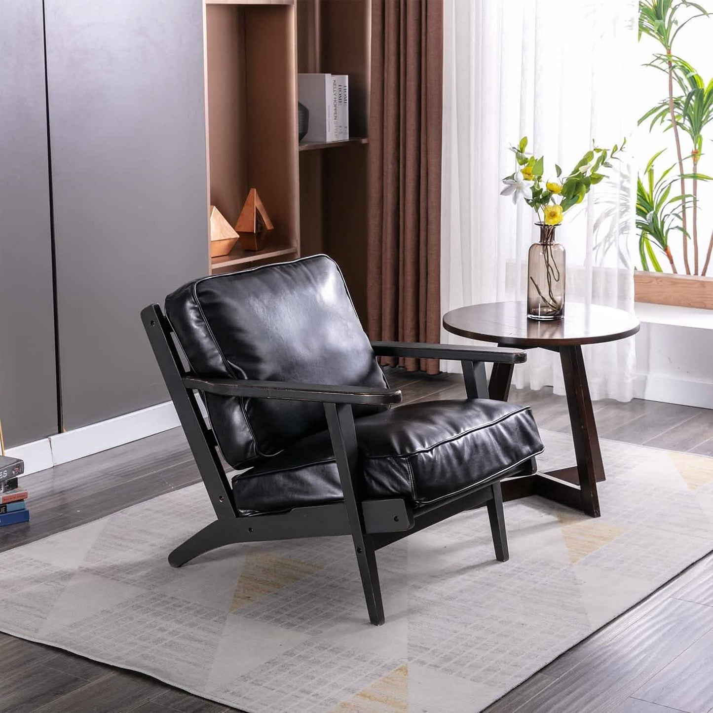 Modern Faux Leather Accent Chair DailySale
