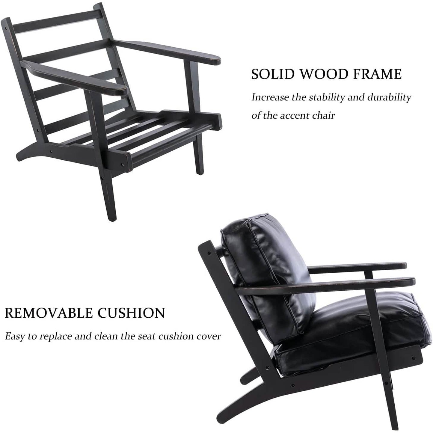 Modern Faux Leather Accent Chair DailySale