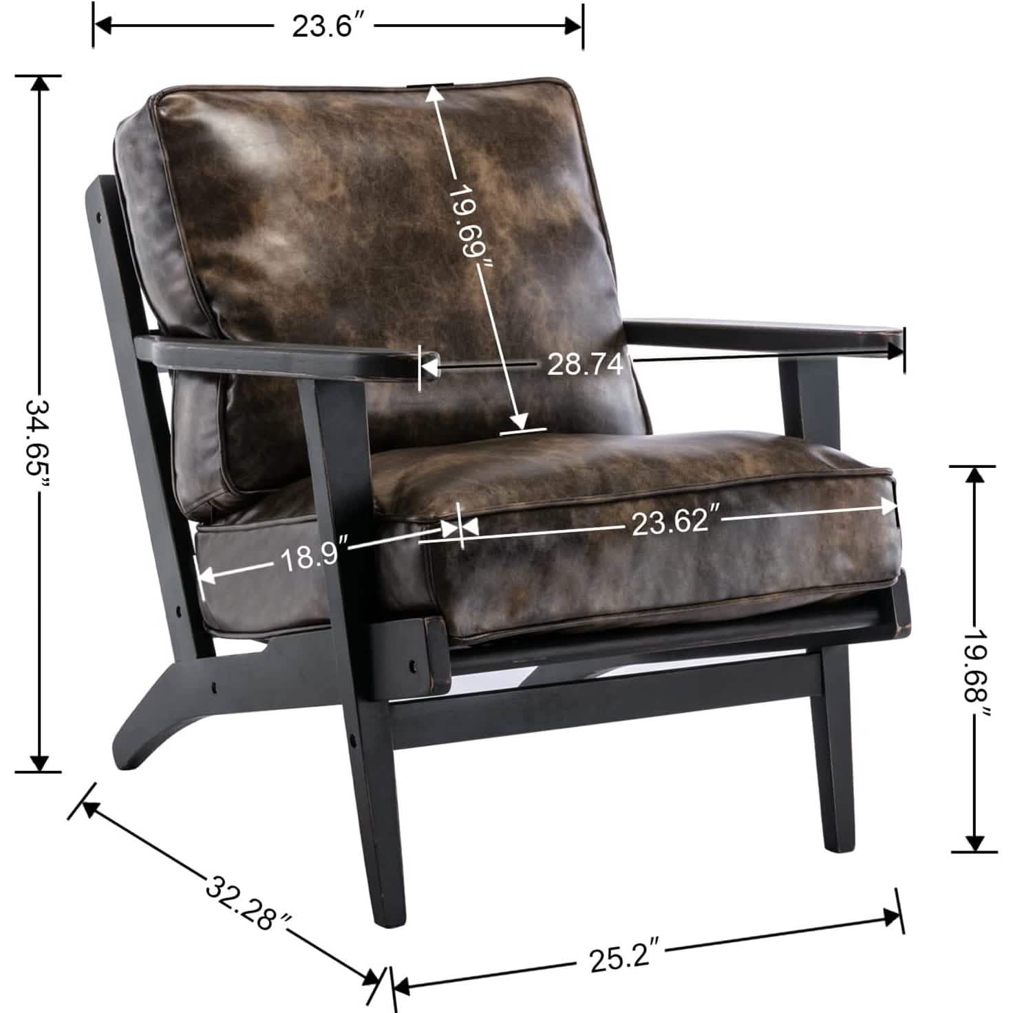Modern Faux Leather Accent Chair DailySale