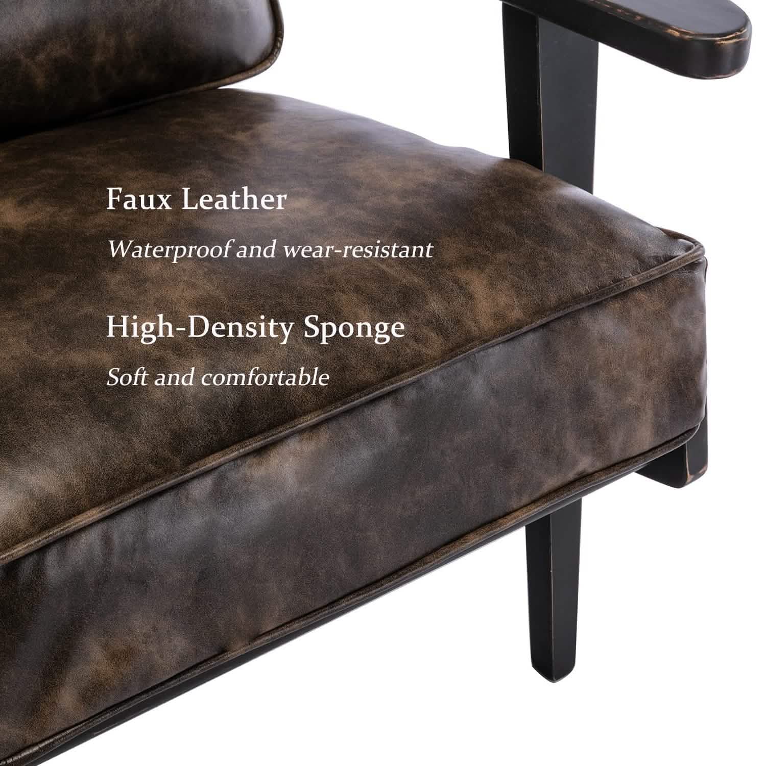 Modern Faux Leather Accent Chair DailySale