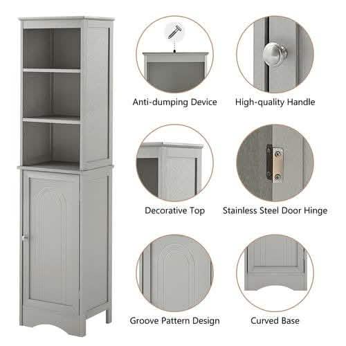 Modern Freestanding Tall Bathroom Locker DailySale