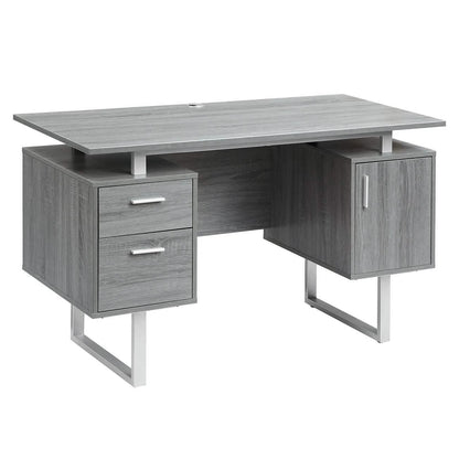 Modern Gray Office Desk with Storage DailySale