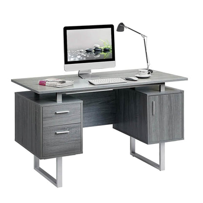 Modern Gray Office Desk with Storage DailySale