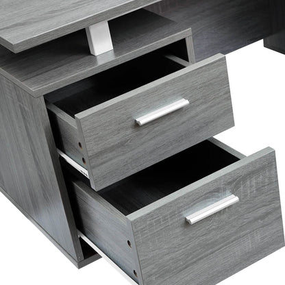 Modern Gray Office Desk with Storage DailySale