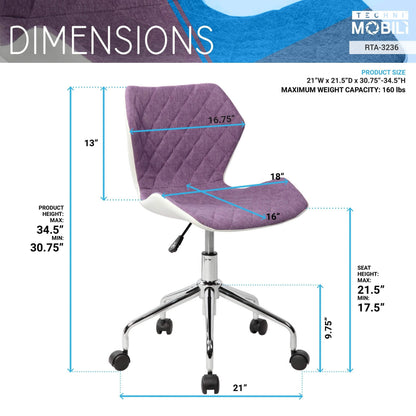 Modern Height Adjustable Office Task Chair DailySale