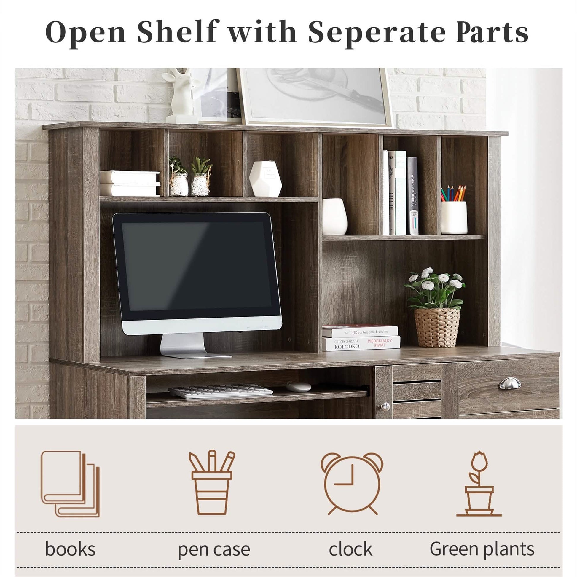 Modern Home Office Desk- 59" Computer Desk Table DailySale