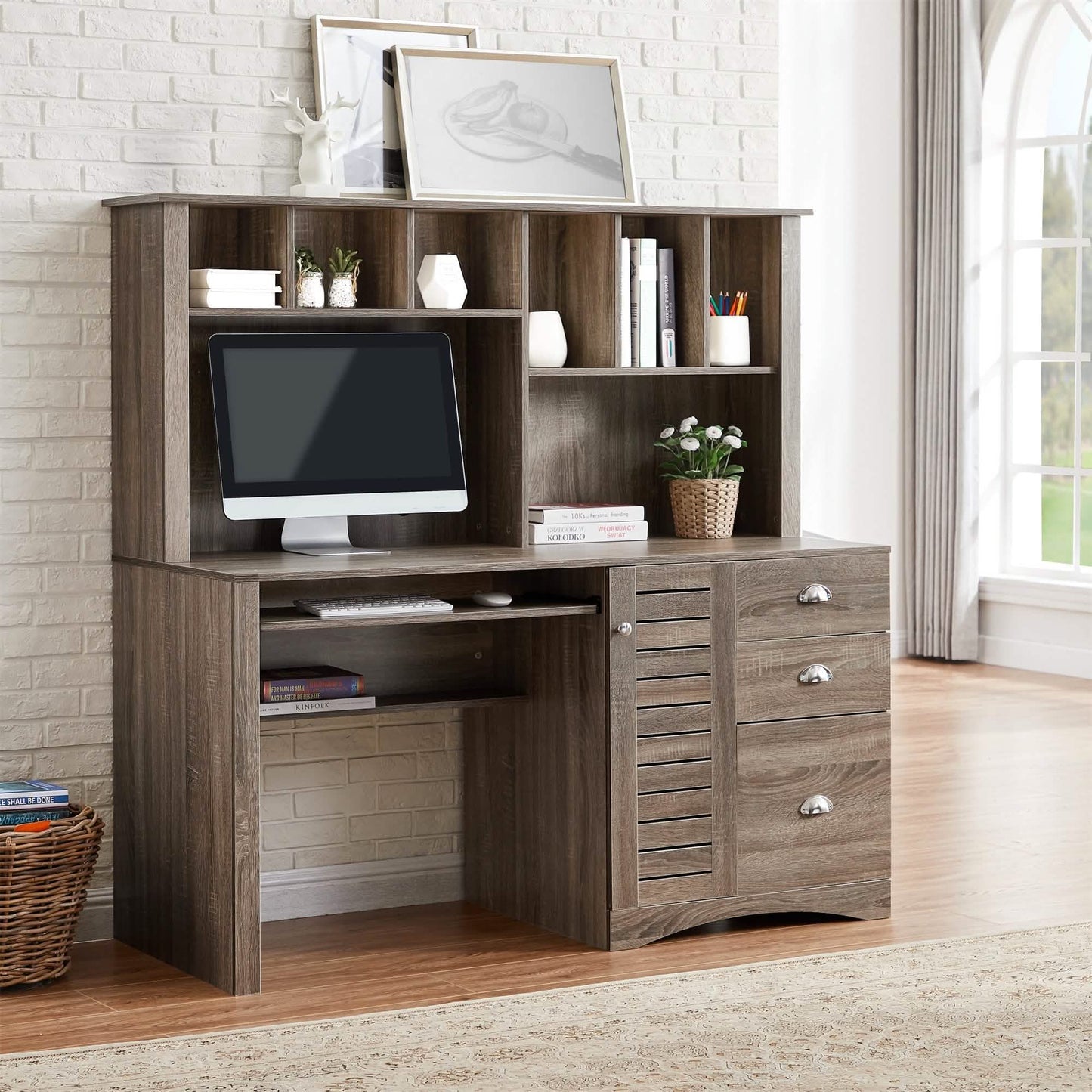 Modern Home Office Desk- 59" Computer Desk Table DailySale