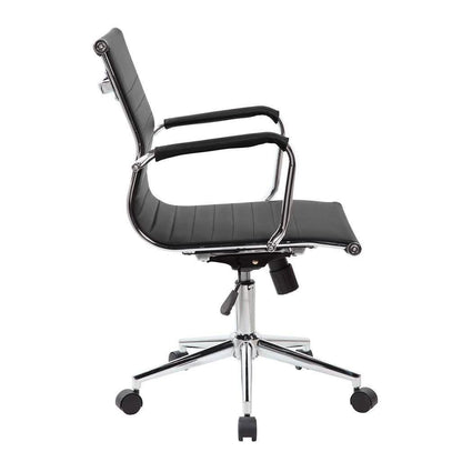 Modern Medium Back Executive Office Chair - Black DailySale