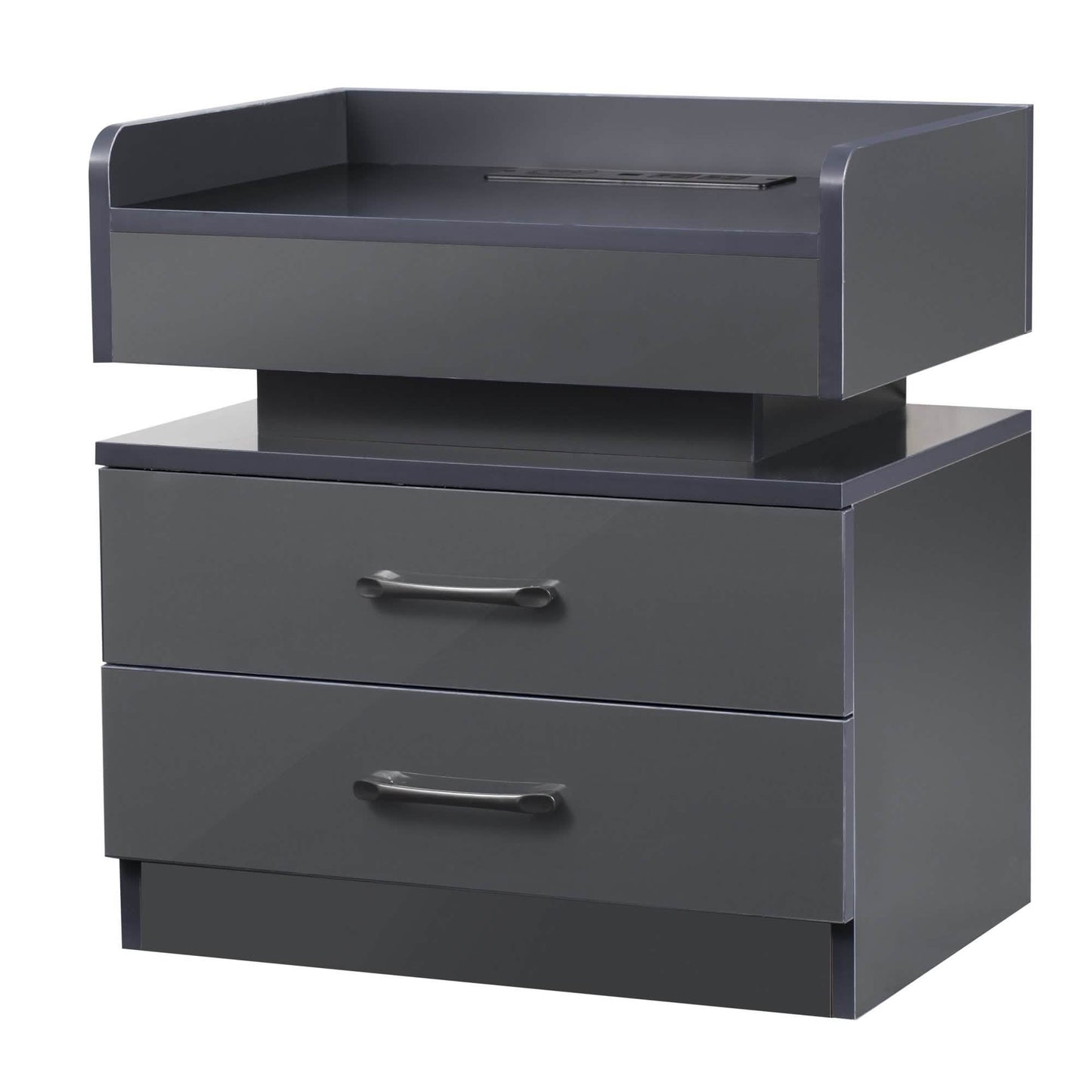 Modern Night Stand with LED Lights and Charging Station DailySale