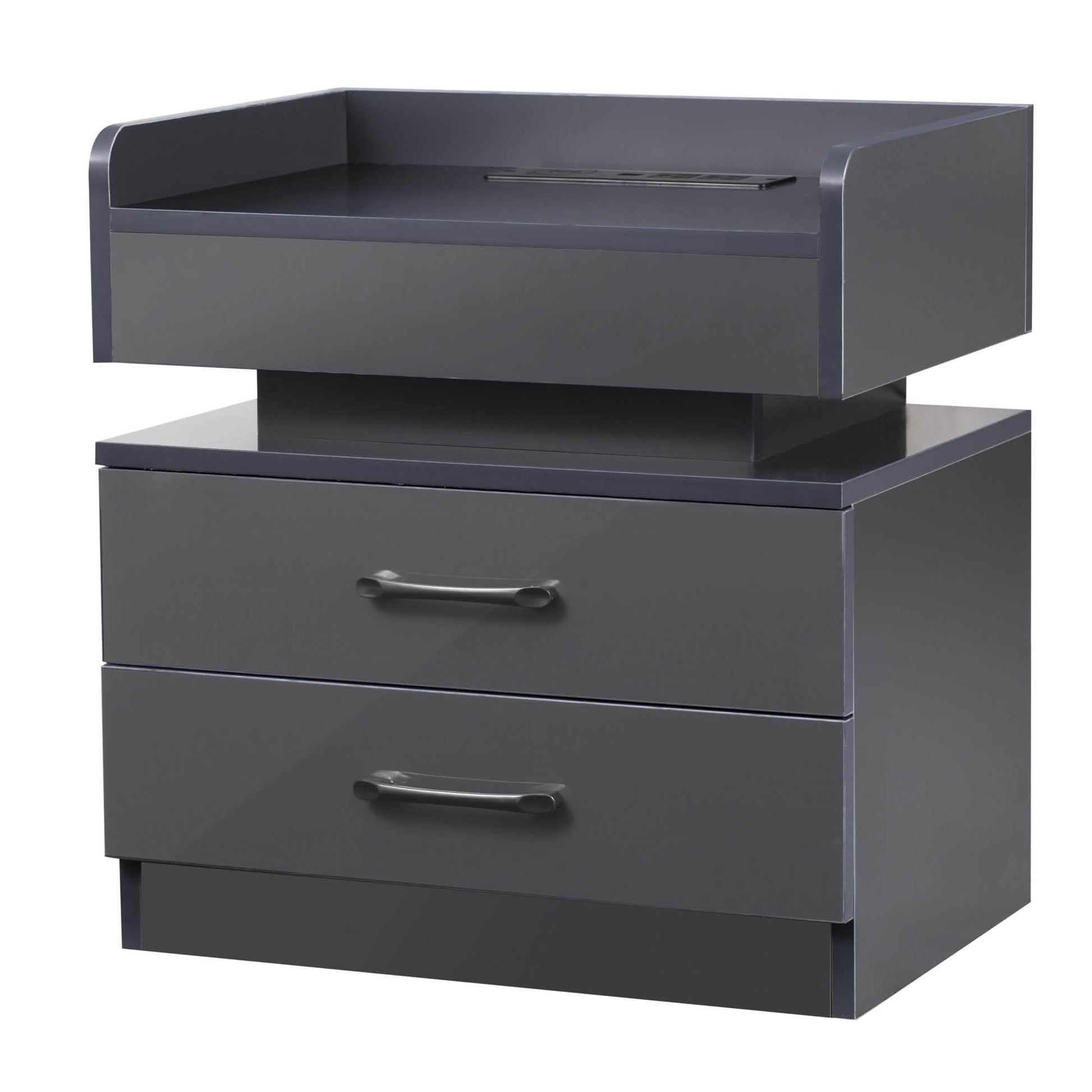 Modern Night Stand with LED Lights and Charging Station DailySale