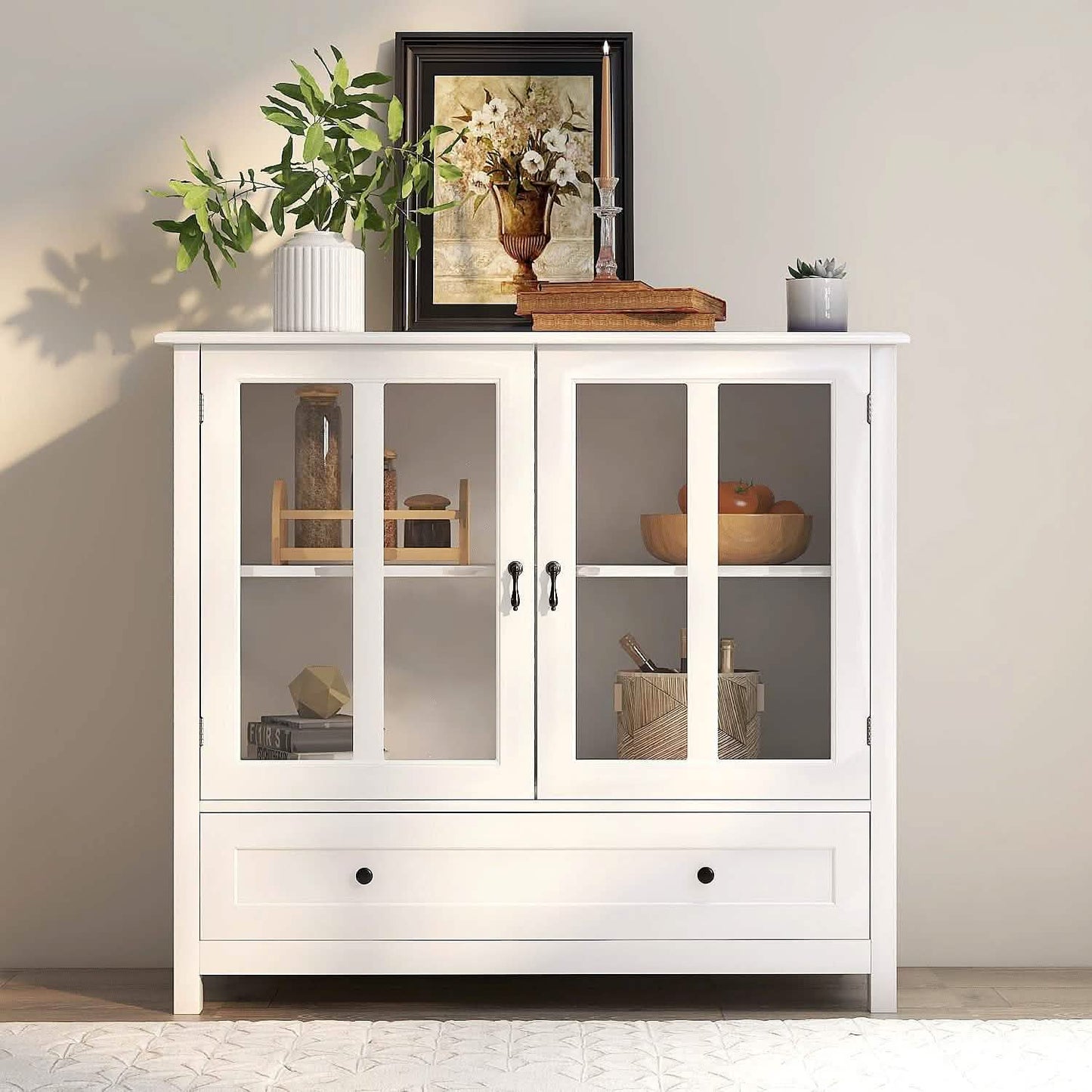Modern Storage Cabinet with Metal Handles DailySale