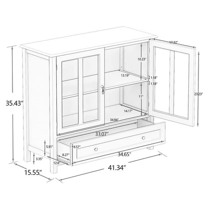 Modern Storage Cabinet with Metal Handles DailySale