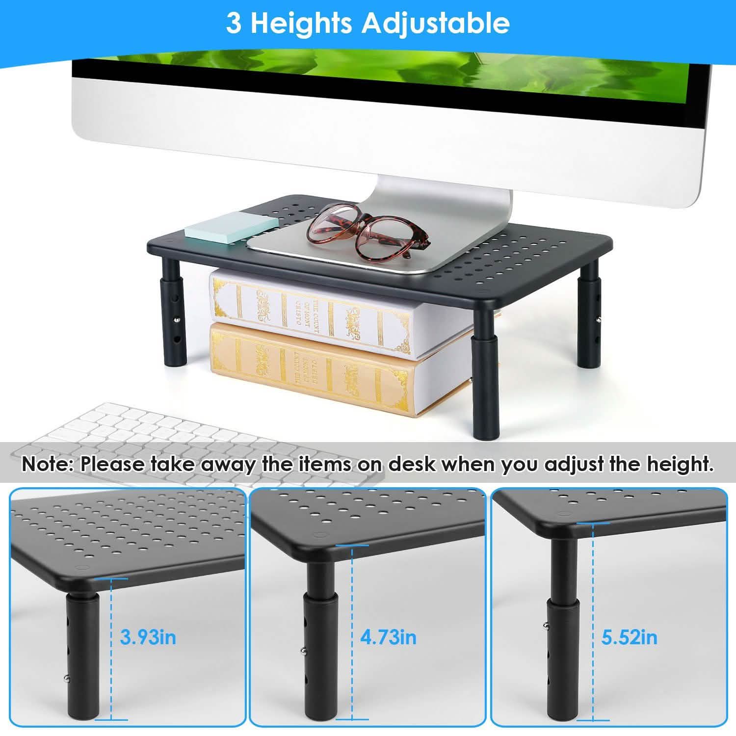 Monitor Stand Riser 3 Height Adjustable Desk DailySale
