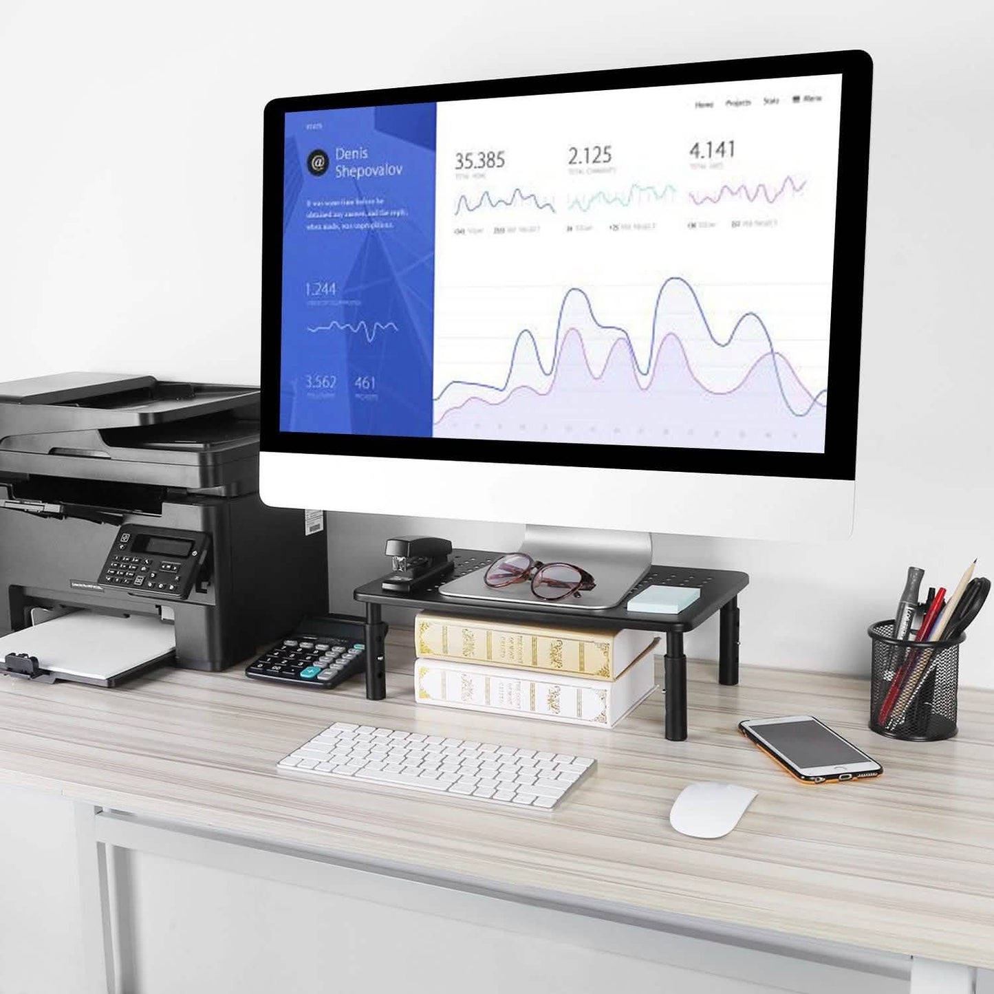 Monitor Stand Riser 3 Height Adjustable Desk DailySale