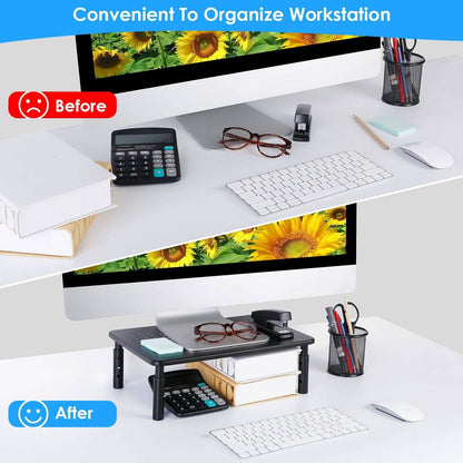 Monitor Stand Riser 3 Height Adjustable Desk DailySale