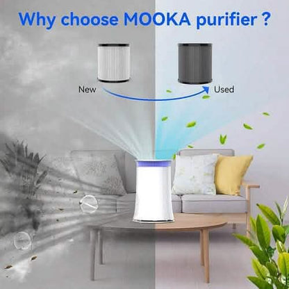 MOOKA Air Purifier for Rooms up to 540sqft with True HEPA & Activated Carbon Filters DailySale